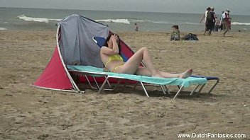 Sun-kissed Dutch Beauty Ravaged On The Sandy Shore