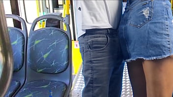 Young Student Gets Pressed Against And Pounded On The Public Bus