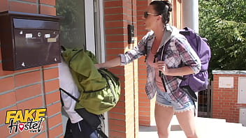 Naughty Backpacker Gets Pounded By Cheating Boyfriend While His Girlfriend Sleeps In The Next Room