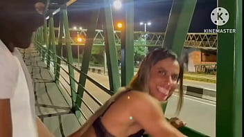 Married Woman Getting Fucked Hard On The Public Street In A Live Light Show
