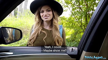 Horny Hitchhiker Nicole Rae Offers A Public Road-side Blowjob For A Ride, Showing Off Her Massive Tits And Taking A Huge Cock In Her Mouth