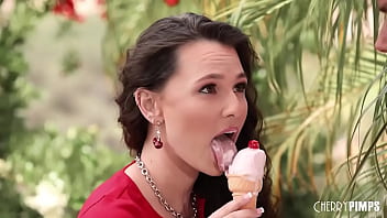Liz Jordan’s Sweet Treat: Ice Cream Dripping From Her Natural Tits Before Getting A Wild Outdoor Rim And Rough Doggystyle Pounding From Codey Steele