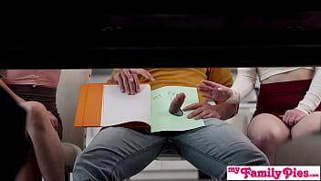 Step Mommy’s Sweet Treat: Get Your Little Dick On The Couch And Watch Us Devour Dessert First