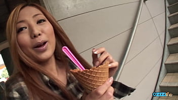 Fiery Ginger Slut Gets Her Pretty Hands Painted With Hot Ropes Of Cum In The Middle Of The Street